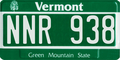 VT license plate NNR938