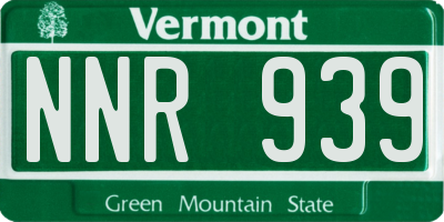 VT license plate NNR939