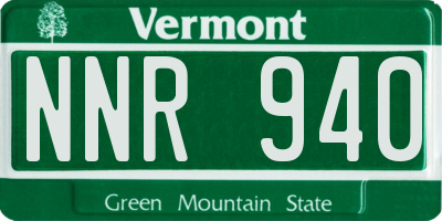 VT license plate NNR940