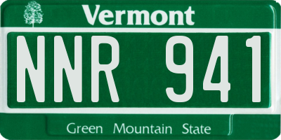 VT license plate NNR941