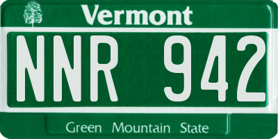 VT license plate NNR942