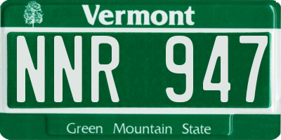 VT license plate NNR947