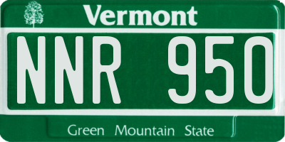 VT license plate NNR950