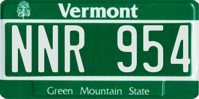 VT license plate NNR954