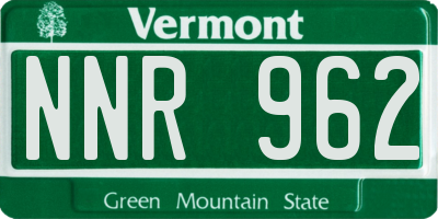 VT license plate NNR962