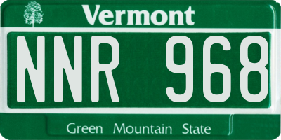 VT license plate NNR968