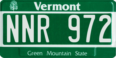 VT license plate NNR972