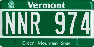 VT license plate NNR974