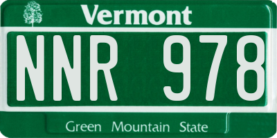 VT license plate NNR978