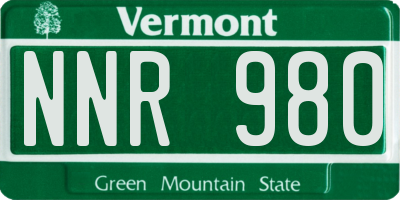 VT license plate NNR980