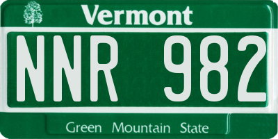 VT license plate NNR982