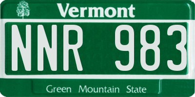VT license plate NNR983