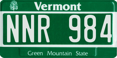 VT license plate NNR984