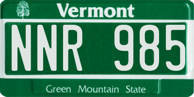 VT license plate NNR985