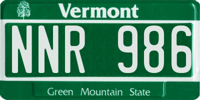 VT license plate NNR986
