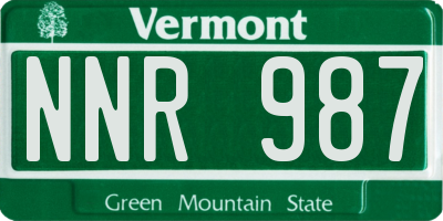VT license plate NNR987