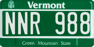 VT license plate NNR988
