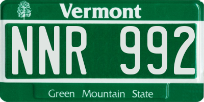 VT license plate NNR992