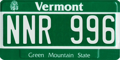 VT license plate NNR996