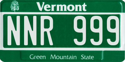VT license plate NNR999