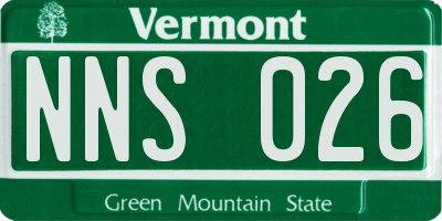 VT license plate NNS026