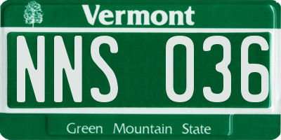 VT license plate NNS036