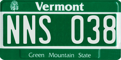 VT license plate NNS038