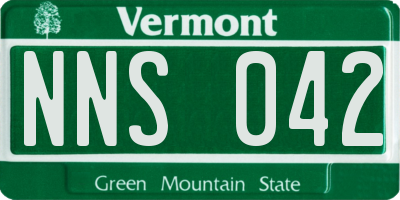 VT license plate NNS042