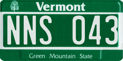 VT license plate NNS043