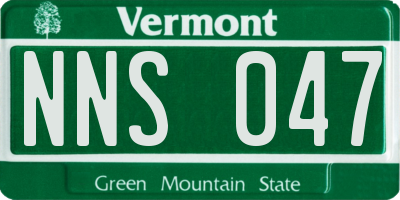 VT license plate NNS047