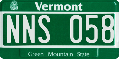 VT license plate NNS058