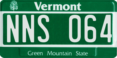 VT license plate NNS064