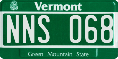VT license plate NNS068