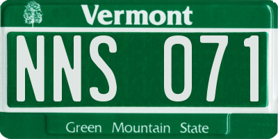 VT license plate NNS071