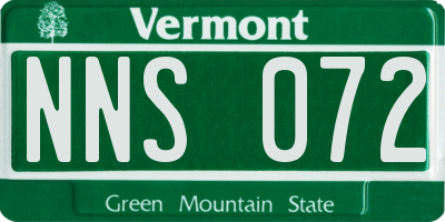 VT license plate NNS072