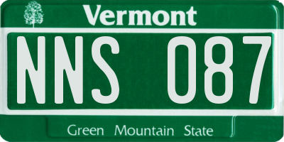 VT license plate NNS087
