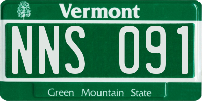 VT license plate NNS091