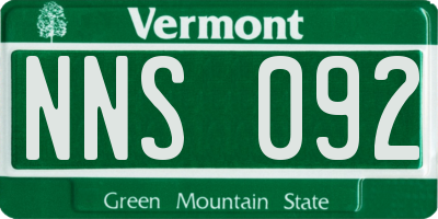 VT license plate NNS092