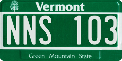VT license plate NNS103
