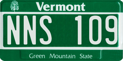 VT license plate NNS109
