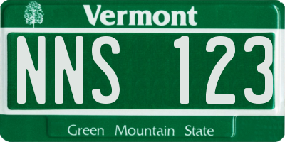 VT license plate NNS123