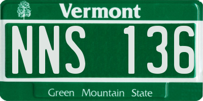 VT license plate NNS136