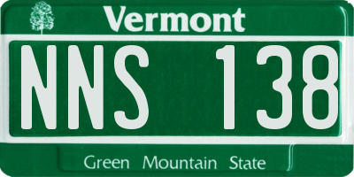 VT license plate NNS138