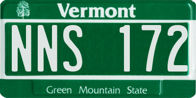 VT license plate NNS172