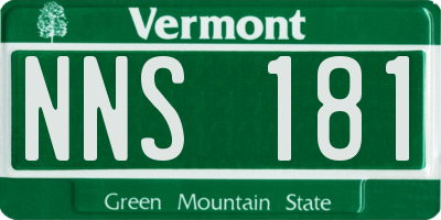 VT license plate NNS181