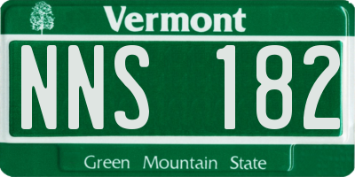 VT license plate NNS182