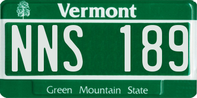 VT license plate NNS189
