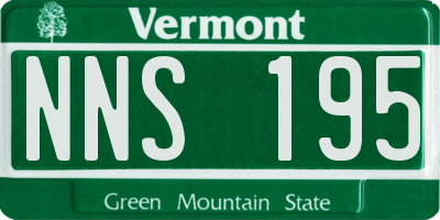 VT license plate NNS195