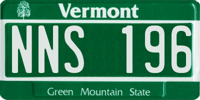 VT license plate NNS196