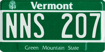 VT license plate NNS207
